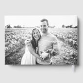 Minimalistische foto bruiloft handtekening gouden  gastenboek (Achterkant)