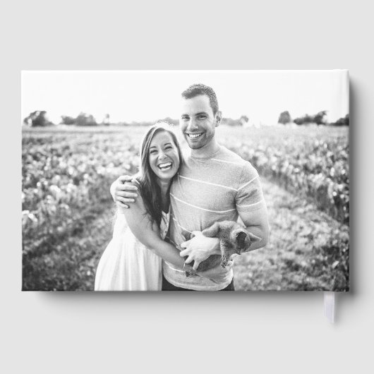 Minimalistische foto bruiloft handtekening gouden  gastenboek (Achterkant)