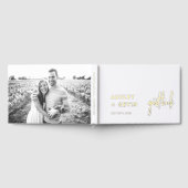 Minimalistische foto bruiloft handtekening gouden  gastenboek (Volledig)