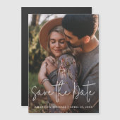 Minimalistische foto bruiloft Save the Date Magnet Magnetische Uitnodiging (Voorkant / Achterkant)