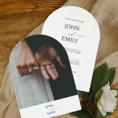 Minimalistische foto bruiloft uitnodiging | Modern