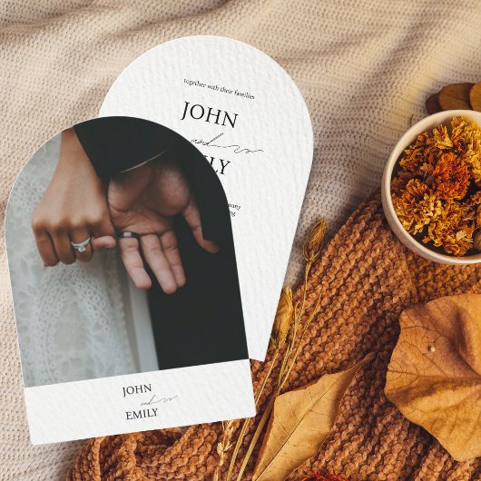 Minimalistische foto bruiloft uitnodiging | Modern