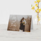 Minimalistische foto bruiloft vouwen dank u kaart (Gele Bloem)