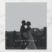 Minimalistische foto bruiloft wijn flesetiketten wijn etiket (Enkel label)