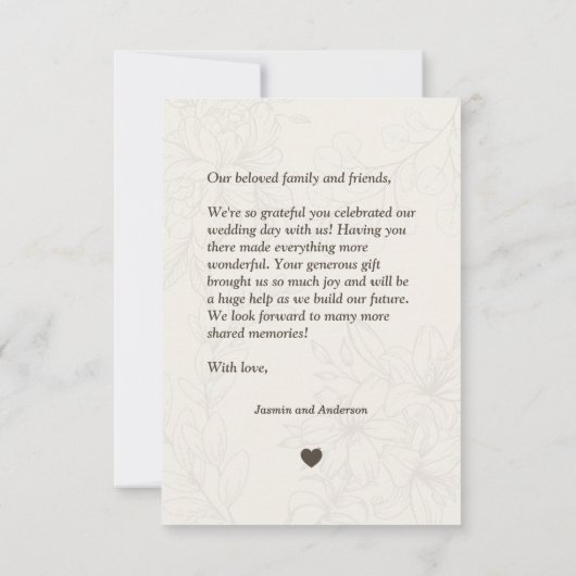 Minimalistische foto collage bruiloft dank u kaart (Achterkant)