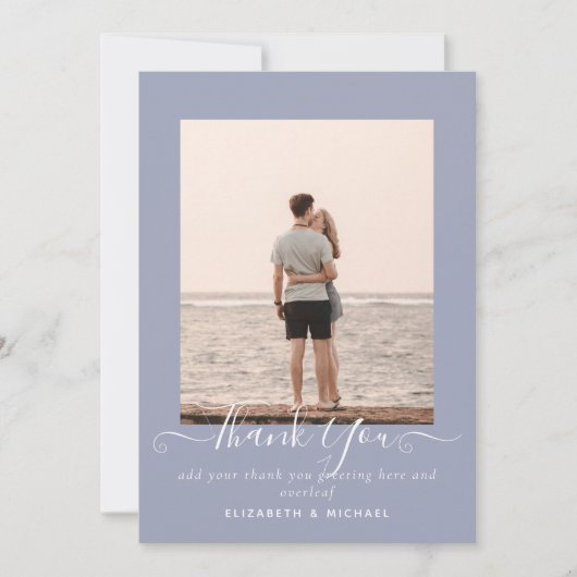 Minimalistische FOTO DANK JE WEL Stofblauw (Voorkant)