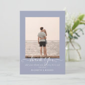 Minimalistische FOTO DANK JE WEL Stofblauw (Staand voorkant)