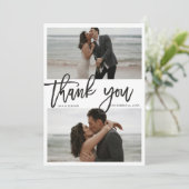 Minimalistische foto dankkaartjes bedankkaart (Staand voorkant)