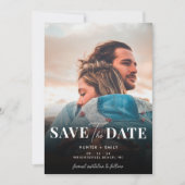 Minimalistische foto digitale save the date trouwk kaart (Voorkant)