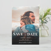 Minimalistische foto digitale save the date trouwk kaart (Staand voorkant)