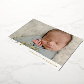 Minimalistische foto doop gouden folie uitnodiging (Gedraaid)