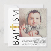 Minimalistische foto doop uitnodiging (Voorkant)
