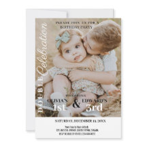 Minimalistische foto Dubbele viering Verjaardag