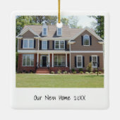 Minimalistische foto Eenvoudig Modern Nieuw Huis Keramisch Ornament (Achterkant)