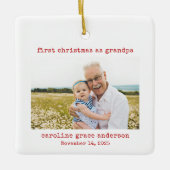 Minimalistische foto Eerste Kerstmis als opa Keramisch Ornament (Voorkant)