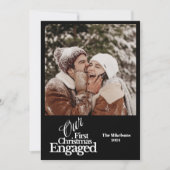 Minimalistische foto Elegant eerste kerst verloofd Feestdagenkaart (Voorkant)