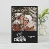 Minimalistische foto Elegant eerste kerst verloofd Feestdagenkaart (Staand voorkant)