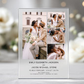 Minimalistische foto Elegant Modern Wedding 4 Foto Acryl Uitnodigingen