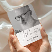 Minimalistische foto elegante rouwherinnering magneet