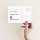 Minimalistische foto elopement aankondiging met QR