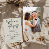 Minimalistische foto-elopementaankondiging uitnodi kaart