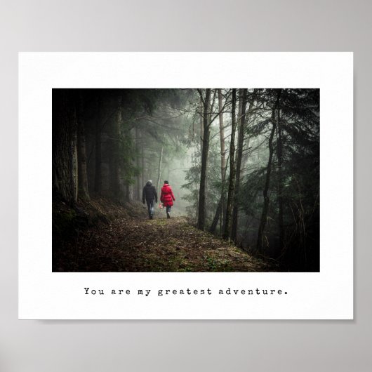 Minimalistische foto- en typemachine-onderschrift  poster (Voorkant)