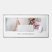 Minimalistische foto familienamen wit bureaumat (Keyboard & Muis)