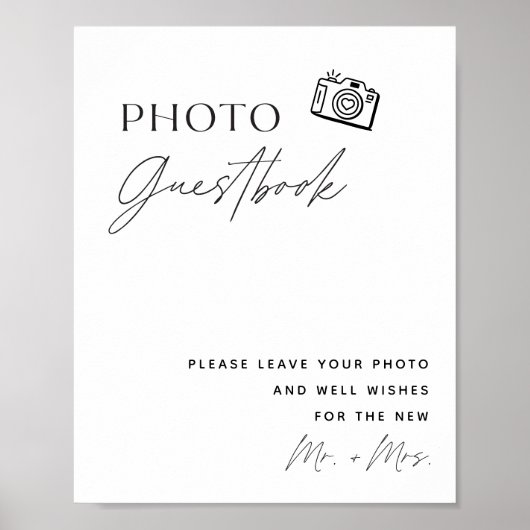 Minimalistische foto Gastenboek teken | Boho Gaste Poster (Voorkant)