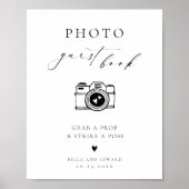 Minimalistische foto Gastenboek Trouwbord Poster (Voorkant)