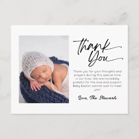 Minimalistische foto geboorteaankondigingskaart vo aankondigingskaart (Achterkant)