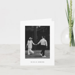 Minimalistische Foto Gevouwen Trouwkaart