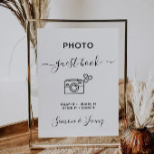 Minimalistische Foto Guestbook Sign Sjabloon, Kaart
