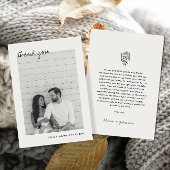 Minimalistische foto Hand getrokken boeket bruilof Bedankkaart