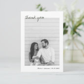 Minimalistische foto Hand getrokken boeket bruilof Bedankkaart (Staand voorkant)