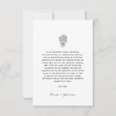 Minimalistische foto Hand getrokken boeket bruilof Bedankkaart (Achterkant)