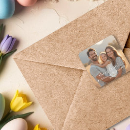 Minimalistische foto Happy Easter Spring Vierkante Sticker