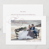 Minimalistische foto-huwelijk bedankt aankondiging (Voorkant / Achterkant)