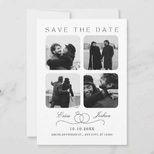 Minimalistische foto huwelijksmoment save the date (Voorkant)