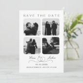 Minimalistische foto huwelijksmoment save the date (Staand voorkant)