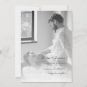 Minimalistische foto intieme bruiloft kaart (Voorkant)