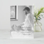 Minimalistische foto intieme bruiloft kaart (Staand voorkant)