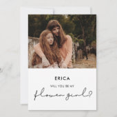 Minimalistische foto kaart voor bloemenmeisje voor (Voorkant)