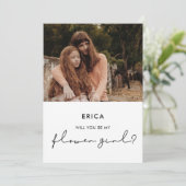 Minimalistische foto kaart voor bloemenmeisje voor (Staand voorkant)