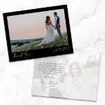 Minimalistische foto kalligrafie bruiloft dank u briefkaart<br><div class="desc">Een moderne dankjewel kaart met elegant manuscript</div>