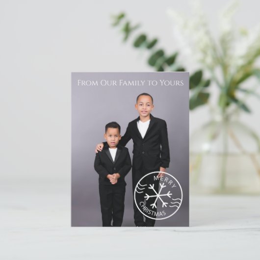 Minimalistische foto kerst Briefkaart (Staand voorkant)