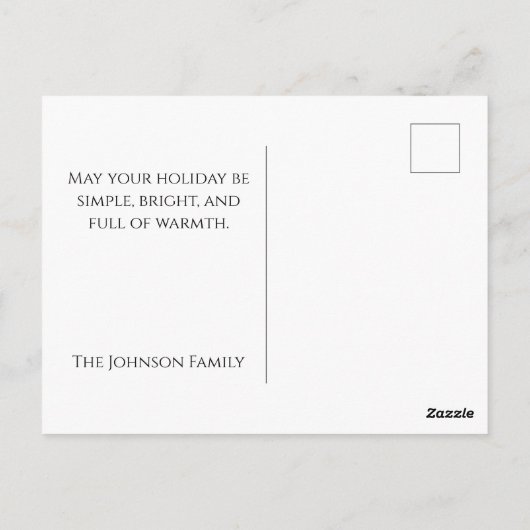 Minimalistische foto kerst Briefkaart (Achterkant)