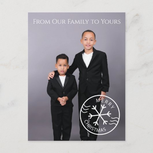 Minimalistische foto kerst Briefkaart (Voorkant)
