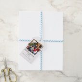 Minimalistische foto kerstgroet personaliseren cadeaulabel (Met Touw)