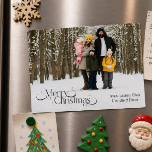 Minimalistische foto kerstkaart aandenken magneet magnetische uitnodiging