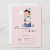 Minimalistische foto Kinder elegante eerste verjaa Kaart (Voorkant)